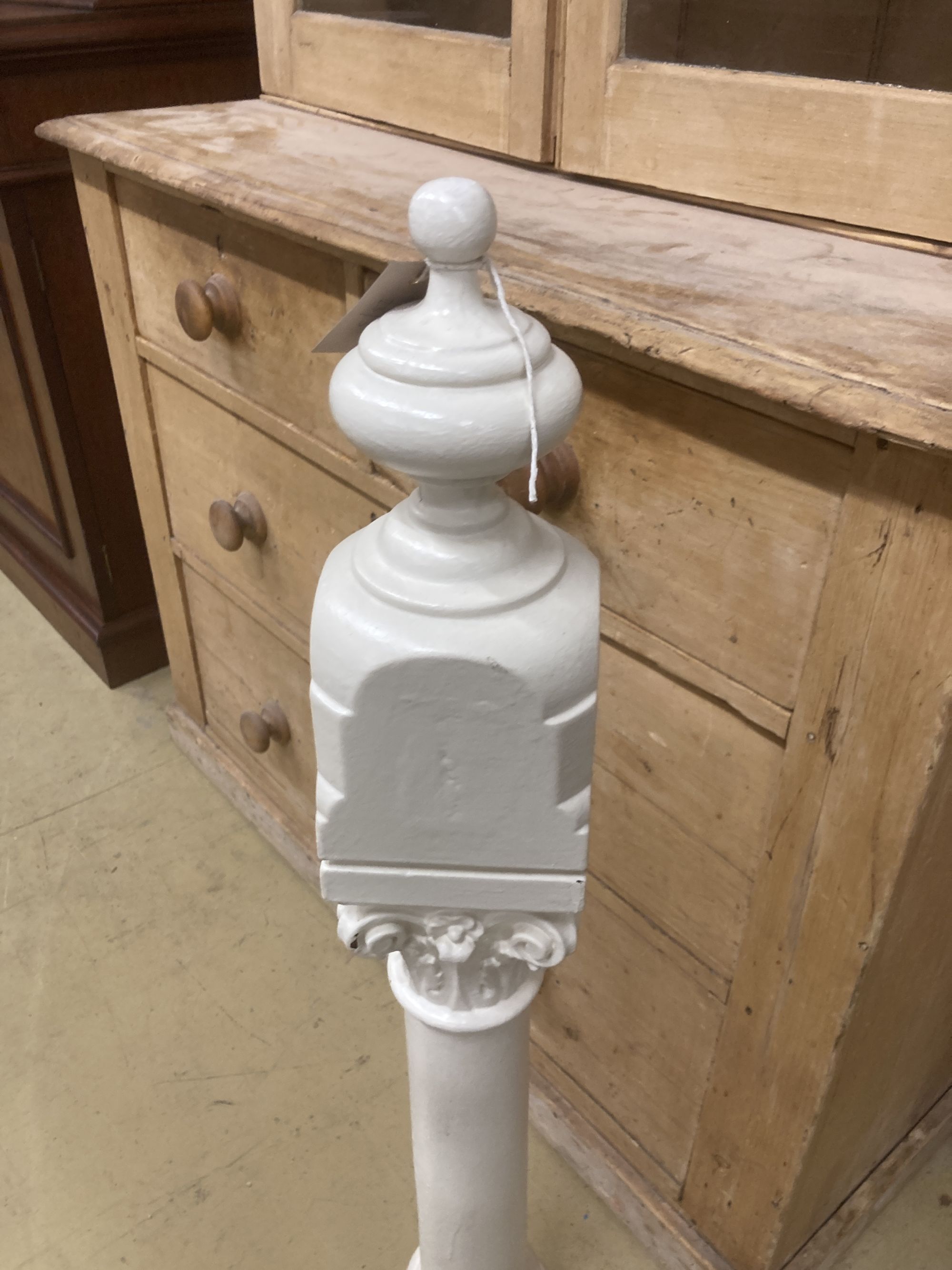 A Victorian painted newel post, height 98cm